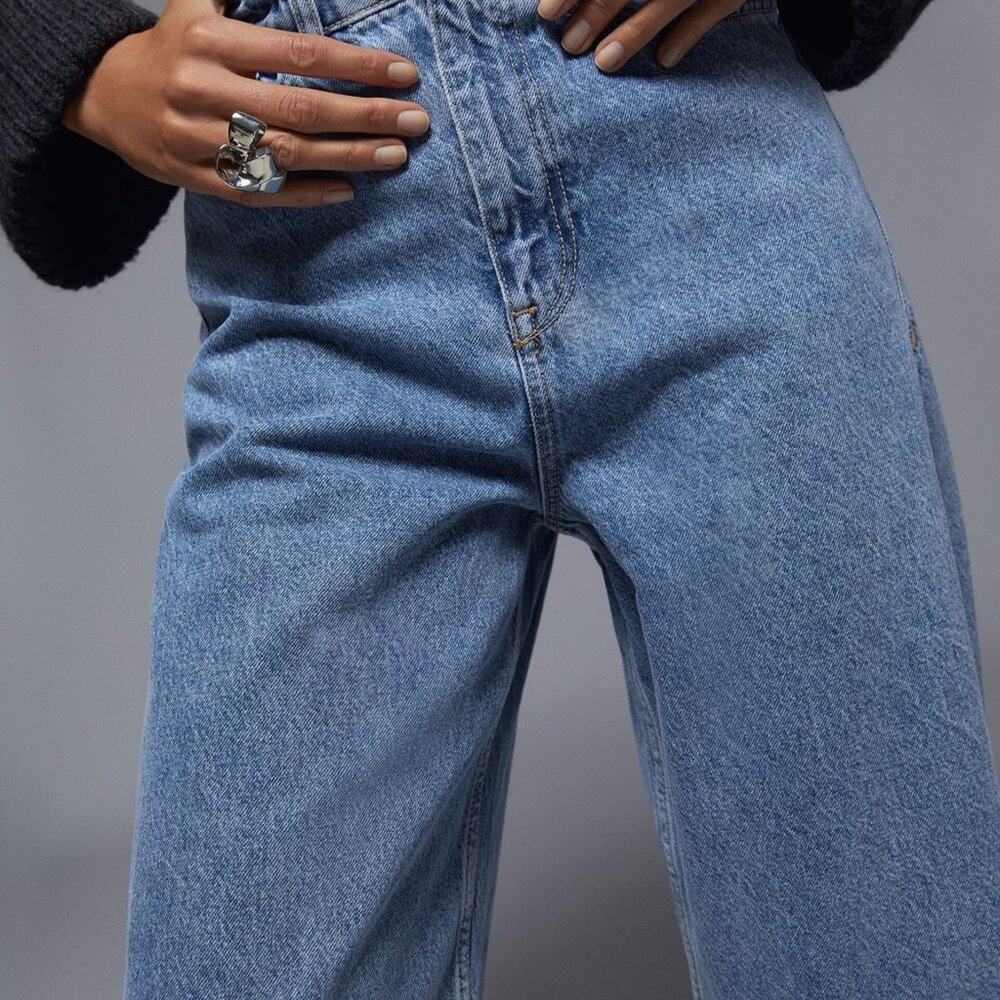 NEW ZARA BAGGY WIDE LEG JEANS - Picture 9 of 15